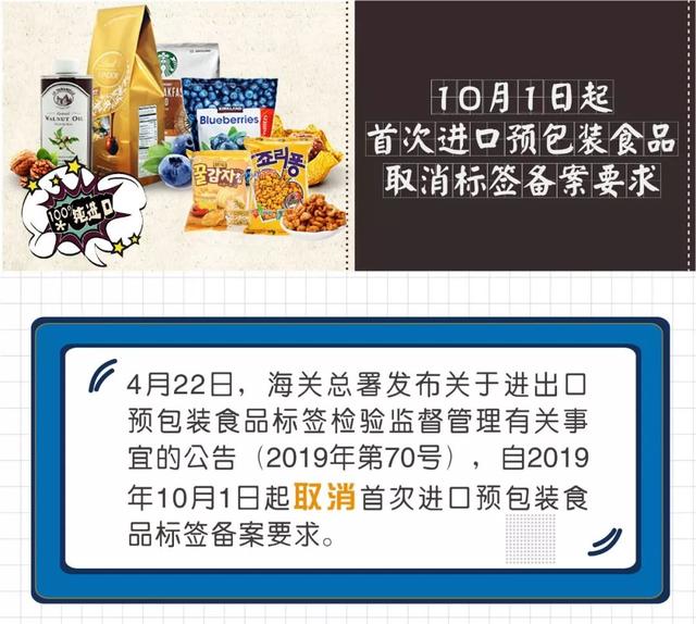 政策新動向 10月1日起，首次進口預包裝食品取消標簽備案要求